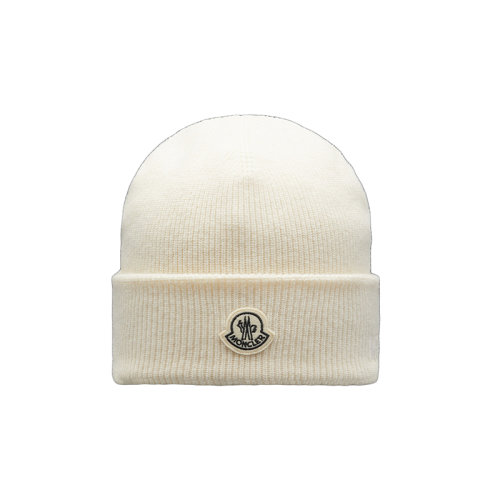 Moncler/蒙克萊 22年秋冬新款 Maya 70系列FRGMT藤原浩特別款 男女同款白色純羊毛便帽毛線帽H209U3B00002M1115034