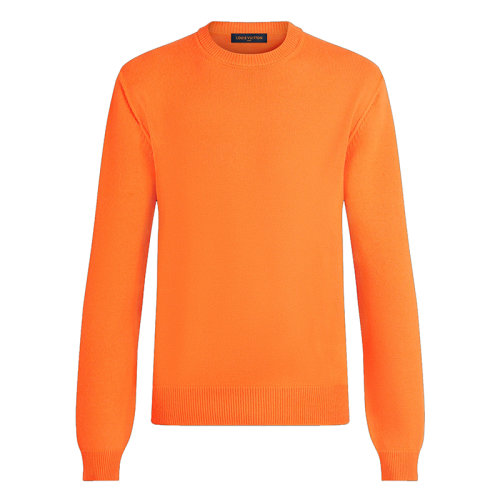 Louis Vuitton/路易威登  男士橙色羊絨和真絲混紡面料圓領(lǐng)毛衣1A8PKR