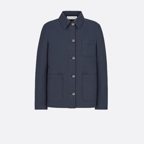  DIOR迪奧 22年秋冬 女士 夾克 外套-海*藍色棉質(zhì)混紡科技面料帶里料設(shè)計 127V44A3905_X5634 預(yù)定商品1-3周發(fā)貨