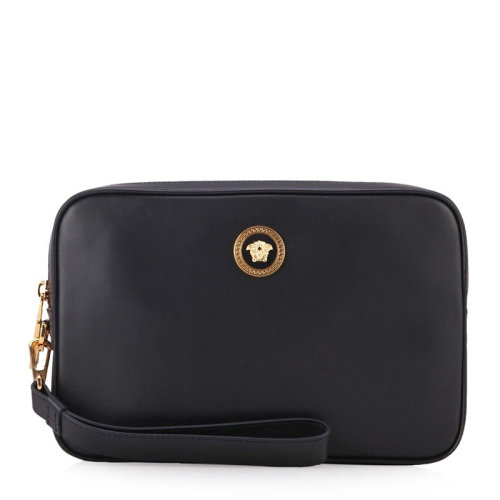 VERSACE/范思哲 男士黑色皮革美杜莎頭像手拿包 DL24197-DVTE4-D41OH