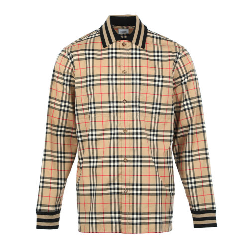 BURBERRY/博柏利22春夏薄款格紋棉質(zhì)寬松男士長袖襯衫8050131