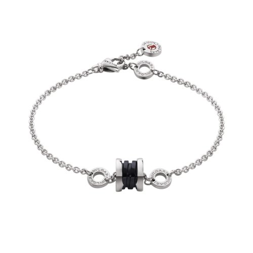 BVLGARI/寶格麗  慈善款 男女通用純銀鑲嵌黑色陶瓷 小紅點手鏈 352650