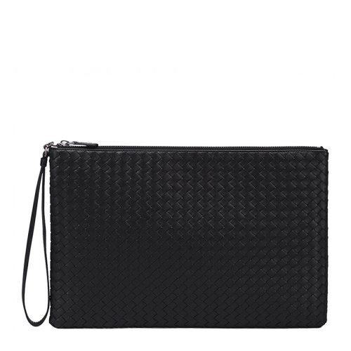 Bottega Veneta/葆蝶家 女士黑色編織手拿包 442242-V001O-1000