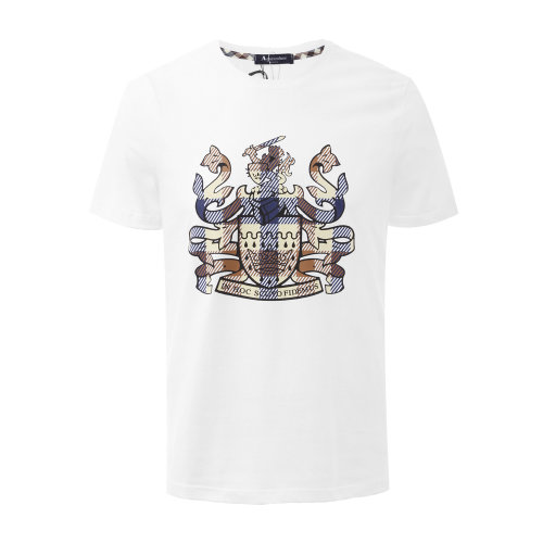 主推 多種顏色可選Aquascutum/雅格獅丹 棉質(zhì)圓領(lǐng)男士短袖t恤 短T 休閑上裝