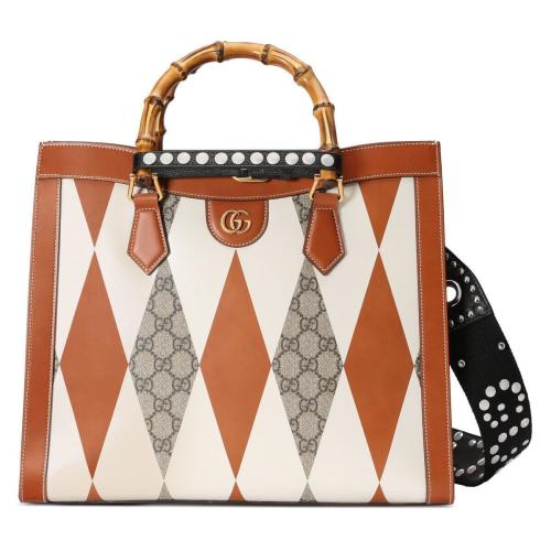  GUCCI古馳 22年秋冬 女士 Gucci Diana竹節(jié)中號托特包 721126 FAA_VD 9779