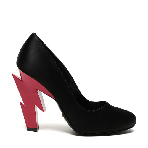 PRADA/普拉達(dá) 女士織物圓頭高跟鞋 1I834L QU6 F 105