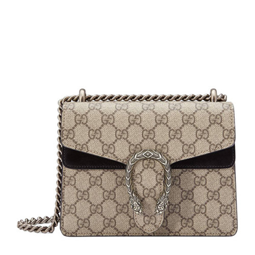 GUCCI/古馳 女包 Dionysus系列 虎頭扣 酒神包 雙G印花 女士米色鏈條單肩包 421970KHNRN9769