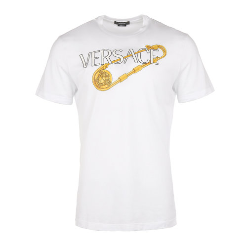 VERSACE/范思哲 回形針圖案印花男士短袖T恤10012951A00932