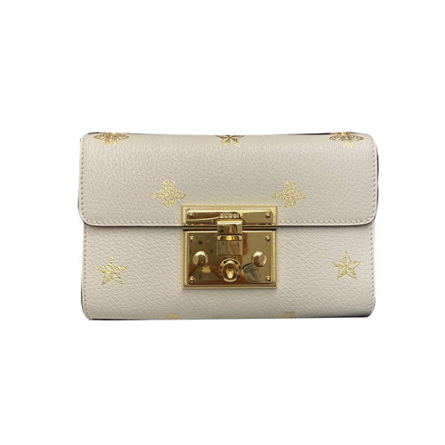 Gucci古馳  女士皮質(zhì)燙金星星小蜜蜂padlock包
