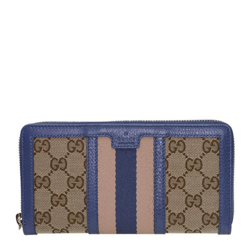GUCCI/古馳 女士帆布配皮經(jīng)典雙G印花長款錢夾錢包手拿包女包  353651-F4CKG 多色可選