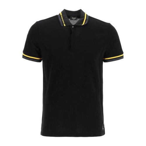 FENDI/芬迪 男士黑色棉質(zhì)短袖POLO衫 FY0985-AHC1-F0QA1