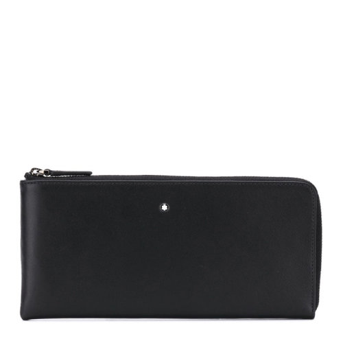 MontBlanc/萬寶龍 男士經(jīng)典時尚皮革黑色長款錢包錢夾卡包卡夾男包 118280