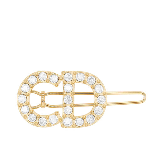 DIOR/迪奧 CLAIR D LUNE系列 女士金色飾面金屬仿水晶點(diǎn)綴CD發(fā)卡發(fā)夾V0853CDLCY_D301