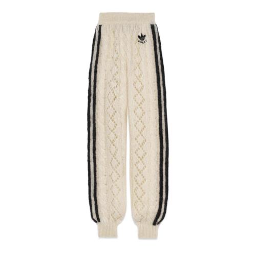  GUCCI古馳 22年秋冬 女士 adidas x Gucci聯(lián)名系列馬海毛針織慢跑長褲 713024 XKCMO 9791