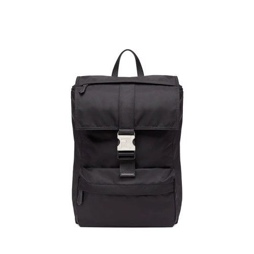 FENDI/芬迪 FENDINES系列 男士中號黑色尼龍翻蓋開合拉鏈袋老花印花網(wǎng)眼可調(diào)節(jié)緞帶肩帶雙肩背包7VZ066AGQTF0GXN