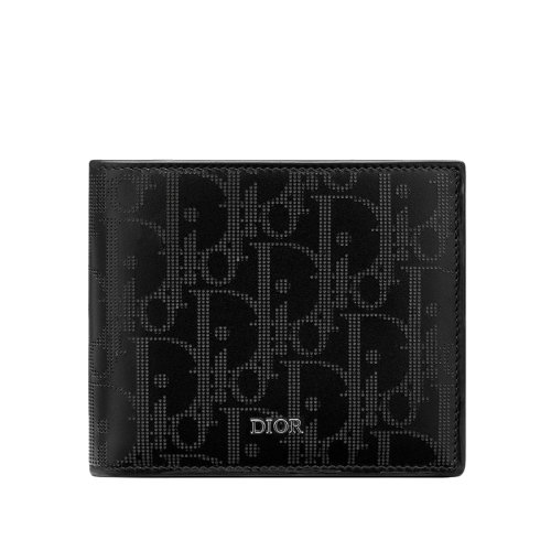 DIOR/迪奧 Oblique Galaxy男士黑色Dior斜銀河小牛皮錢包 2ESBH027VPD_H03E