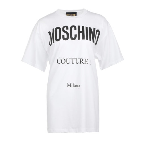 MOSCHINO/莫斯奇諾22春夏字母印花棉質(zhì)寬松女士短袖T恤A071705411