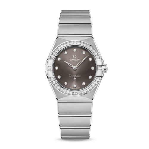 OMEGA/歐米茄 星座系列 精鋼 表圈鑲鉆 鉆石刻度 石英機芯 女士腕表 131.15.28.60.56.001