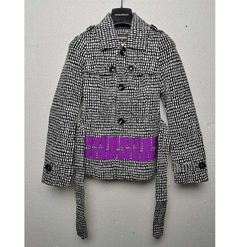 Dsquared2/D二次方黑色格子女士西服上衣  S75AM0364 S43666