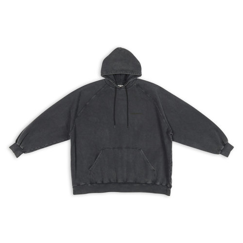 Balenciaga/巴黎世家 22年秋冬新款 女士黑色純棉飾有Strike1917藝術(shù)品圖案連帽運(yùn)動(dòng)衫697879TMVH21055