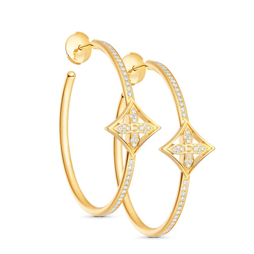 Louis Vuitton/路易威登 IDYLLE BLOSSOM系列 經(jīng)典款18k金金120鉆石花卉形狀耳環(huán)Q96838