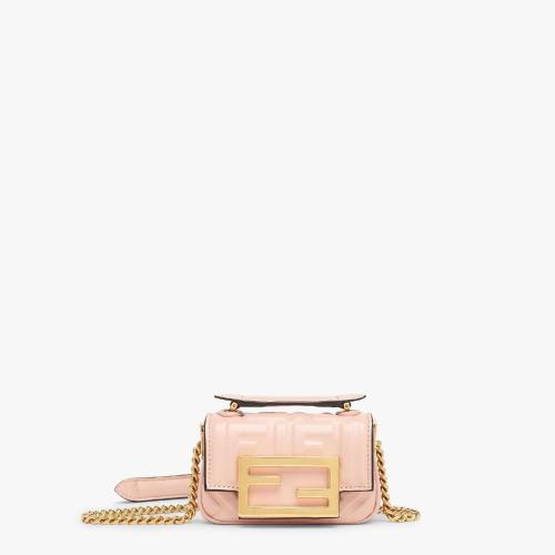  FENDI芬迪 22年秋冬 女士 零錢包 粉紅色納帕皮革迷你手袋 7AS143AAJDF1JCJ