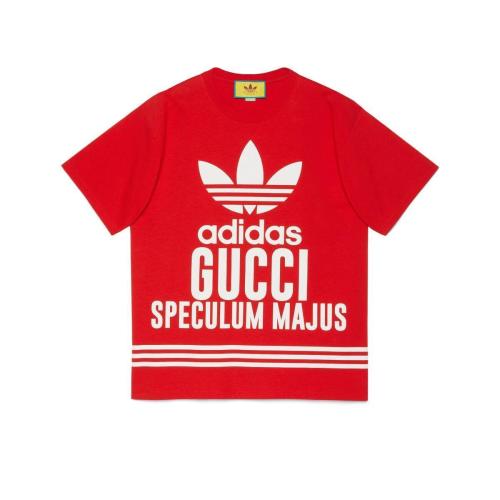 GUCCI古馳 22年秋冬 男士 adidas x Gucci聯(lián)名系列針織棉T恤 616036 XJEW1 6229