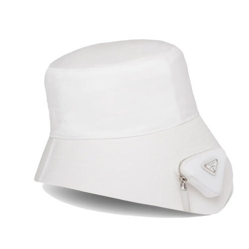 PRADA/普拉達(dá) 22年早春新款 男士白色再生尼龍漁夫帽配迷你小袋2HC282_2DMI_F0009
