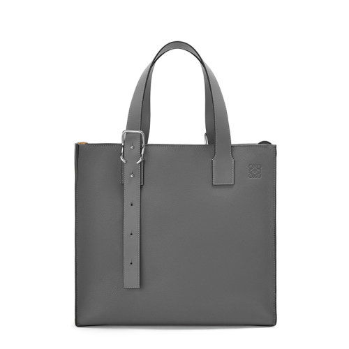 LOEWE/羅意威 BuckleZip系列 男士無煙煤色柔軟粒面小牛皮搭扣拉鏈?zhǔn)痔岚?010651396