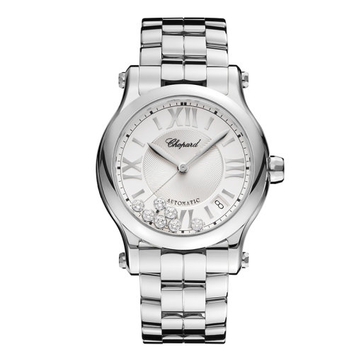  Chopard/蕭邦 Happy Sport系列自動機械精鋼銀色表盤女士鑲鉆腕表278559-3002 36MM