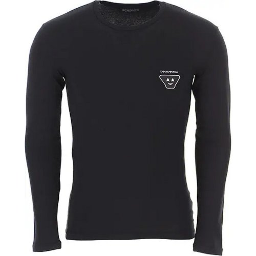  ARMANI/阿瑪尼 男士黑色棉質長袖T恤 111023 1A595 00020 PLFSX