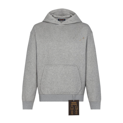 Louis Vuitton/路易威登 22年秋冬新款 MONOGRAM系列 男士灰色絲絨混紡連帽衫衛(wèi)衣1A7X89