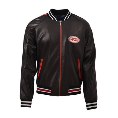  GUCCI/古馳 男士黑色皮革夾克 523526 XG649 1096 PLFSX