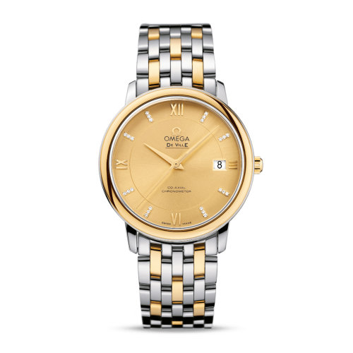 OMEGA/歐米茄 碟飛系列 典雅 同軸腕表 精鋼 18K金 鉆石刻度 自動(dòng)機(jī)械 男士腕表 424.20.37.20.58.001