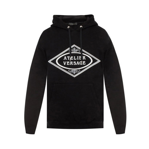 VERSACE/范思哲 男士黑色棉質(zhì)印花衛(wèi)衣連帽衫 A84160-A229724-A008