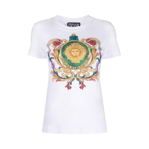  VERSACE JEANS COUTURE 女士印花棉質(zhì)短袖T恤 72HAHF02 CJ00F 003 PLFSX