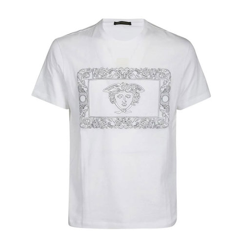 VERSACE/范思哲  男裝 美杜莎刺繡 男士白色棉質(zhì)短袖T恤 A81881A-22458-9A001