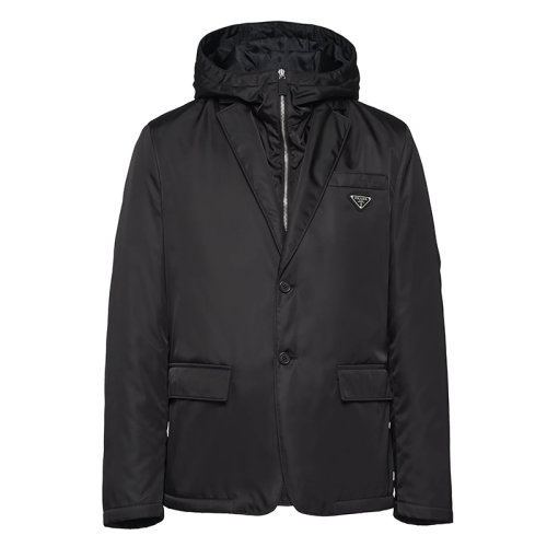 PRADA/普拉達(dá) 秋冬 Re-Nylon系列 男士黑色再生尼龍夾克SD118_1WQ8_F0002_S_212