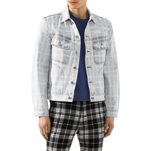 BURBERRY/博柏利 burberry服裝 巴寶莉 淺靛藍(lán)色 純棉  牛仔 男士夾克 男裝 外套瑕疵特賣（陳列痕跡，不影響使用）