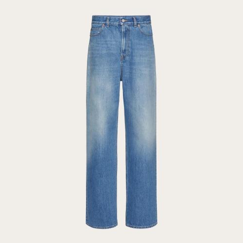  VALENTINO華倫天奴 22年秋冬 女士 牛仔褲 JEAN EN DENIM BLEU DéLA_Vé IMPRIMé Valentino