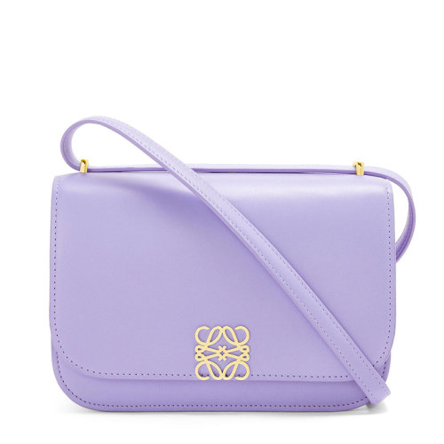 LOEWE/羅意威 22春夏新款Goya系列 女士斑斕丁香色牛皮革金扣徽標(biāo)壓紋可調(diào)節(jié)肩帶單肩斜跨包0010701217