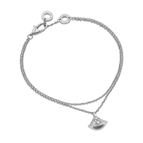 BVLGARI/寶格麗 DIVAS'DREAM經(jīng)典款18K金白金鑲滿鉆 小扇子手鏈 351119