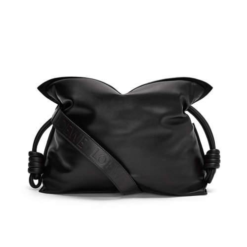 LOEWE/羅意威 22秋冬新款 Puffer Flamenco系列 女士紅色納帕小羊皮鵝毛填充磁扣拆卸肩帶字母壓花手提斜挎單肩包A411FC1X67-1100