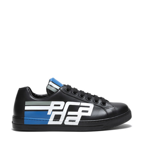 PRADA/普拉達(dá) 男士LOGO圖案牛皮系帶運(yùn)動(dòng)鞋 4E3409 3KQL