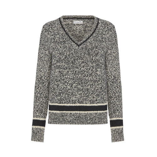 DIOR/迪奧  新款女士V領(lǐng)灰藍(lán)拼色羊毛羊絨毛衣 054S01AM303_X5810