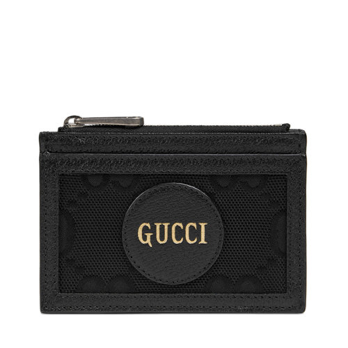 GUCCI/古馳 21新款Off the Grid系列 男士黑色再生尼龍皮革飾邊拉鏈卡包卡片夾625583H9HAN1000