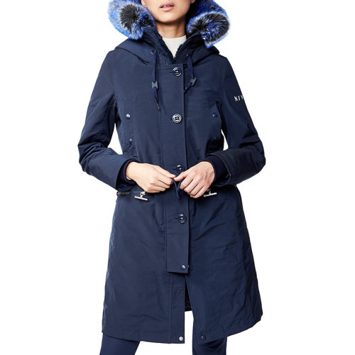 Nivose/尼渥絲 CLUSAZ 法式優(yōu)雅都市派克 一衣兩穿 可穿三季 可脫卸環(huán)保皮草內(nèi)襯 可脫卸大毛領(lǐng) 修身收腰設(shè)計(jì) 及膝長款連帽外套風(fēng)衣 女士大衣 兩色可選