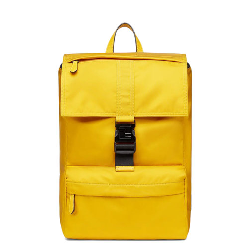 FENDI/芬迪 FENDINESS系列 男士中號黃色再生尼龍單搭扣開合翻蓋背包雙肩包7VZ066AGQTF1FTB