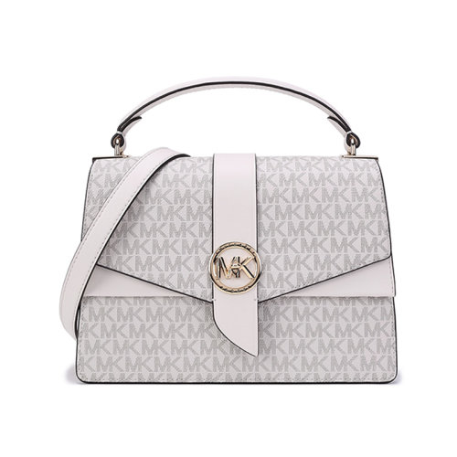 Michael Kors/邁克·科爾斯【22春夏新款】女士Greenwich系列人造革/皮革手提單肩斜挎包老花圖案中號 30H1GGRS2V
