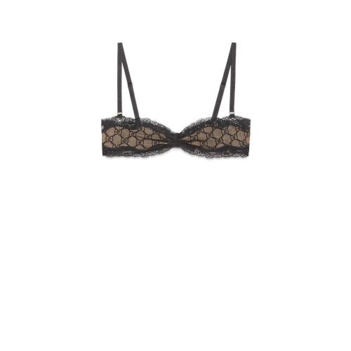  GUCCI古馳 22年秋冬 女士 GG刺繡薄紗文胸 677936 XUADO 1000